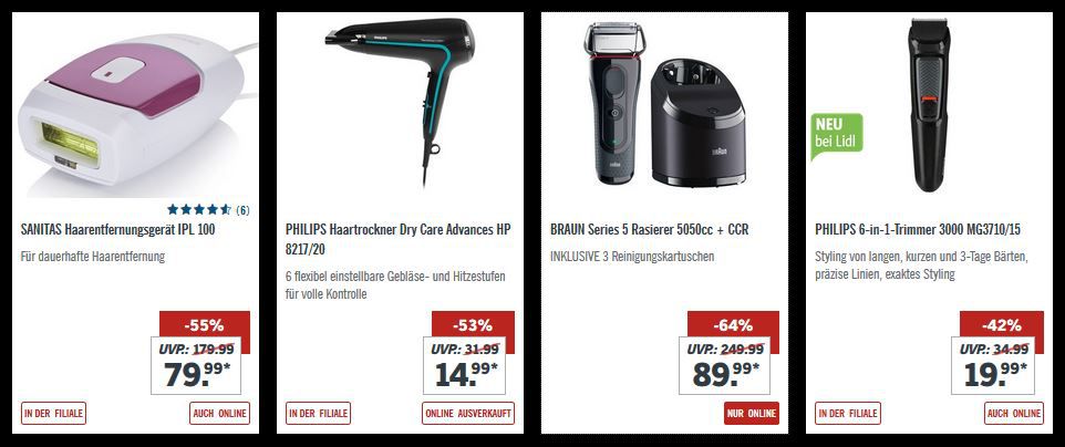 Lidl Black Freitag Deals u.a. BRAUN Series 5 Rasierer 5050cc + CCR für 89€ (statt 105€)