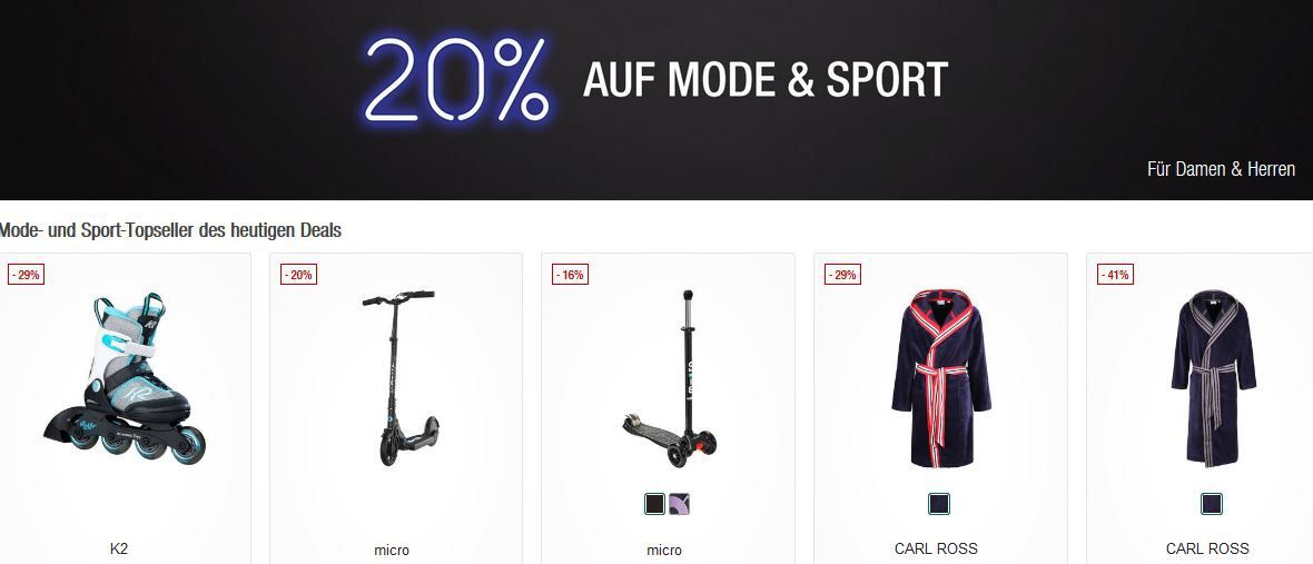 Galeria Kaufhof Sonntagsangebote   z.B. 20% Rabatt auf auf Damen , Herren Mode und Sport Artikel