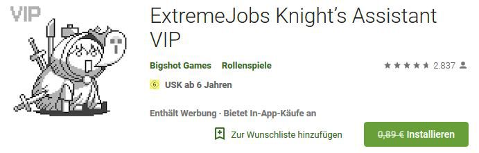 ExtremeJobs Knight’s Assistant VIP (Android) gratis statt 0,89€