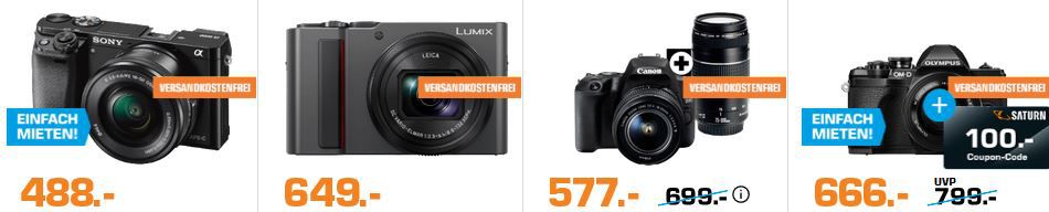 Saturn Late Night: günstige Handys & Foto Angebote   z.B. OLYMPUS OM D E M10 Mark III Kit Pancake für 599€ (statt 589€)  + 100€ Gutschein