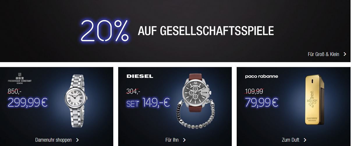 Galeria Kaufhof Black Week   Heute z.B. 20% auf Gesellschaftsspiele