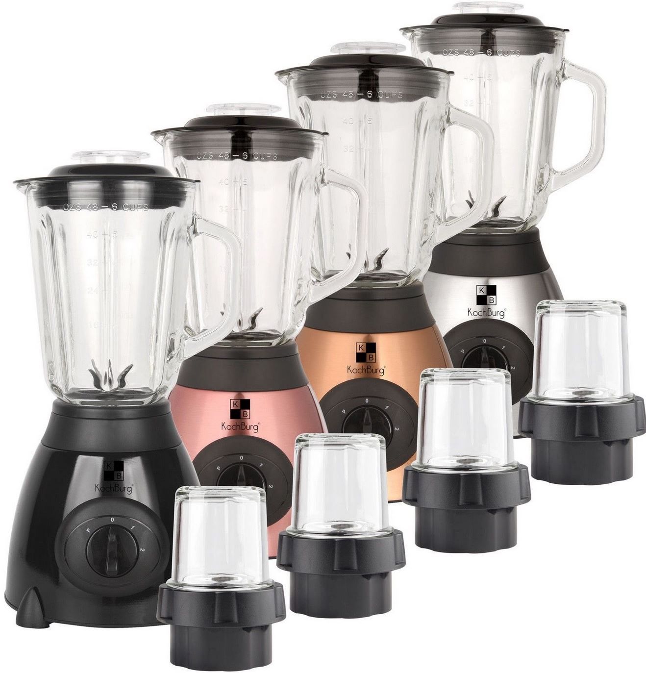 KochBurg Edelstahl Glas Standmixer 800 Watt mit Grinder für 19,90€