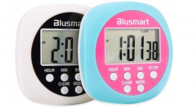 Blusmart Digitaler Küchentimer mit Countdown , Count Up  und Uhren Funktion (Doppelpack) für 3,85€ (statt 11€)