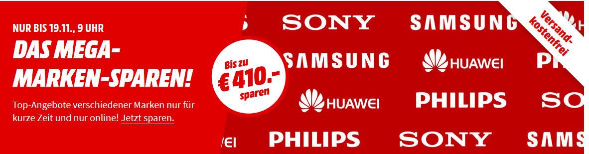 Media Markt Mega Marken Sparen: günstige Artikel von Samsung, Sony, Philips und Huawei + Geschenkgutscheine