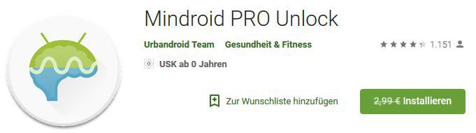 Mindroid PRO Unlock (Android) gratis statt 2,99€