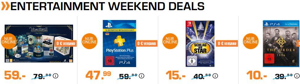 Saturn Entertainment Weekend Deals: z.B. Logitech G430 + Battlefield Logitech G430 + Battlefield 5 [PS4] statt 108€ für 79€ [PS4] für 79€ (statt 108€)