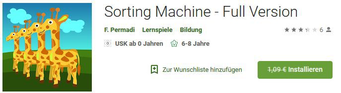 Sorting Machine (Android) gratis statt 1,09€