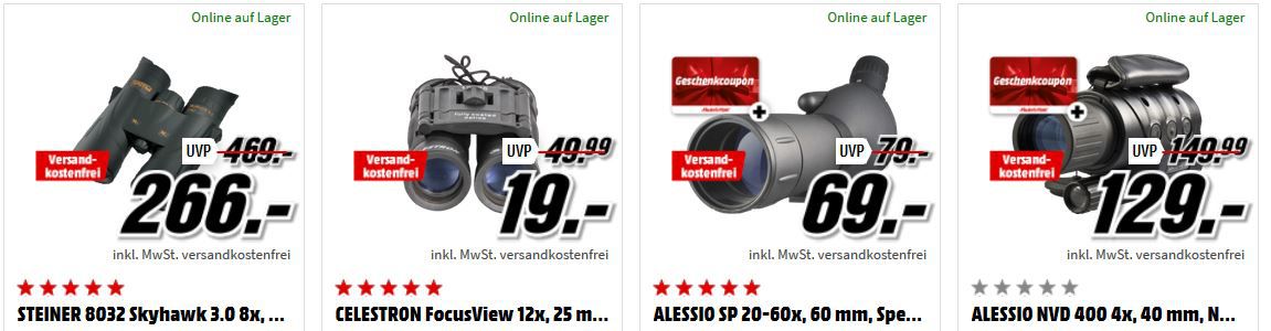 Media Markt Foto Late Night + Coupon Aktion:  günstiges Foto Zubehör und Ferngläser