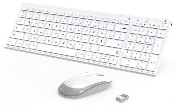 iClever Aluminium Wireless Slim Tastatur mit QWERTZ Layout für 26,99€ (statt 36€)