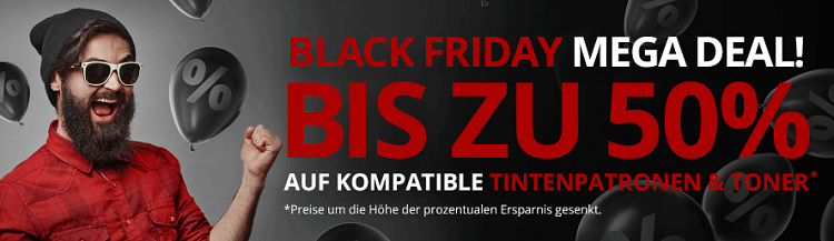 Druckerzubehör Black Freitag Mega Deal mit bis zu 50% Rabatt auf Tintenpatronen & Toner