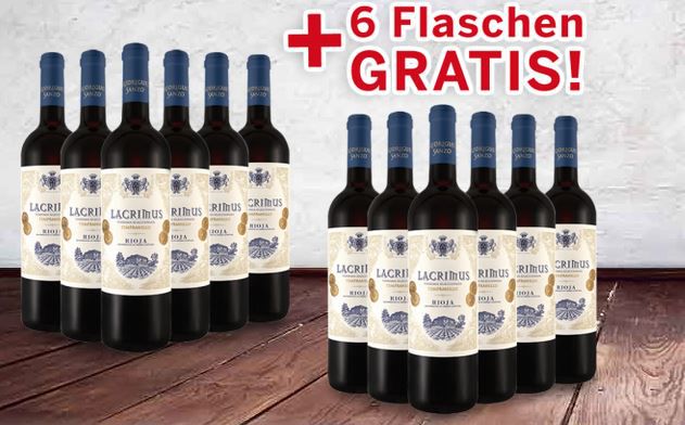 Top! Rioja Lacrimus von Javier Rodriguez 12 Fl. für 84,95€ oder 6 Fl. + 4 Spiegelau Rotwein Gläser  für 49,94€