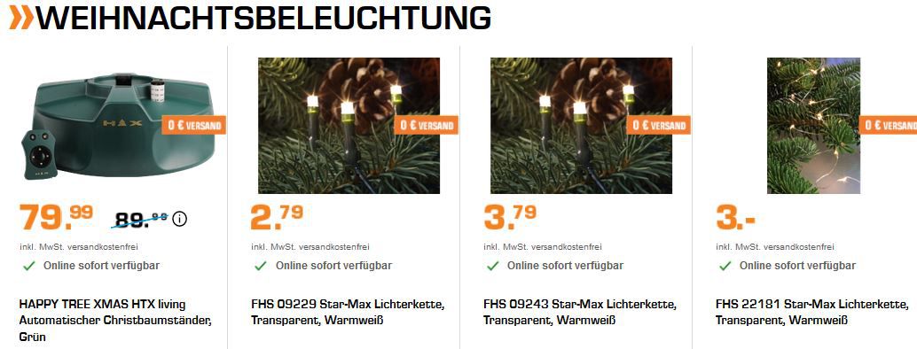 Saturn Late Night Shopping mit Weihnachtsbeleuchtung