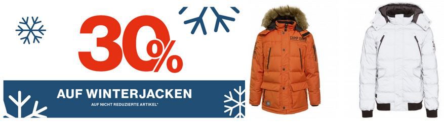 CAMP DAVID & SOCCX Sale mit 30% Rabatt auf nicht reduzierte Winter Jacken bis Mitternacht