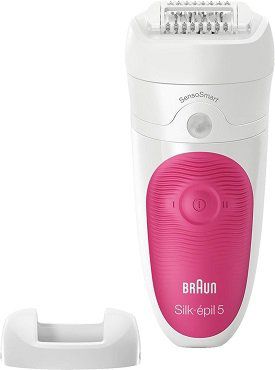 BRAUN Silk épil 5 5/500 SensoSmart Epilierer in Weiß/Pink für 39€ (statt 54€)