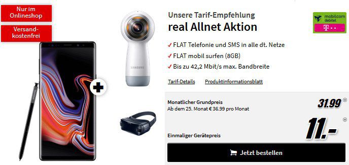 ?MediaMarkt TOP 5 Singles Day Tarifangebote? z.B. SAMSUNG Galaxy S9 Dual SIM & Microsoft Xbox One S 1TB Konsole für 11€ + 31,99€ mtl.