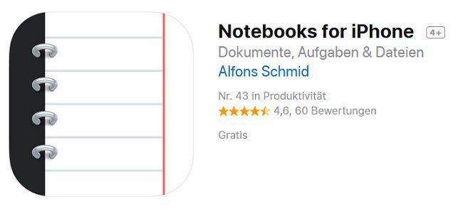 iOS: Notebooks for iPhone kostenlos (statt 4,49€)