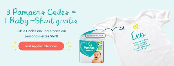Pampers: Personalisiertes Baby T Shirt gratis