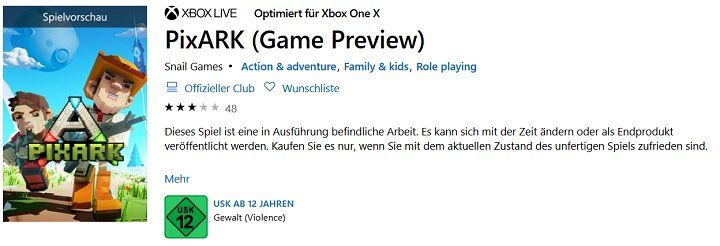 Für XboxOne: PixARK (als Preview) kostenlos