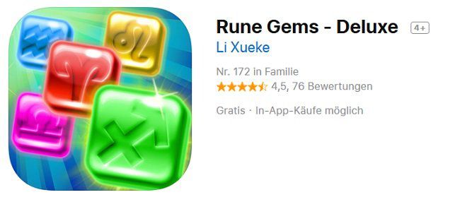 iOS: kostenlos statt 3,99€   Rune Gems   Deluxe