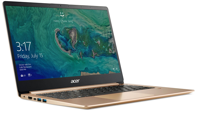 ACER Swift 1 (SF114 32 P8HV)   14 Notebook mit Windows 10 + 4 GB RAM & 128 GB SSD für 419€ (statt 519€)