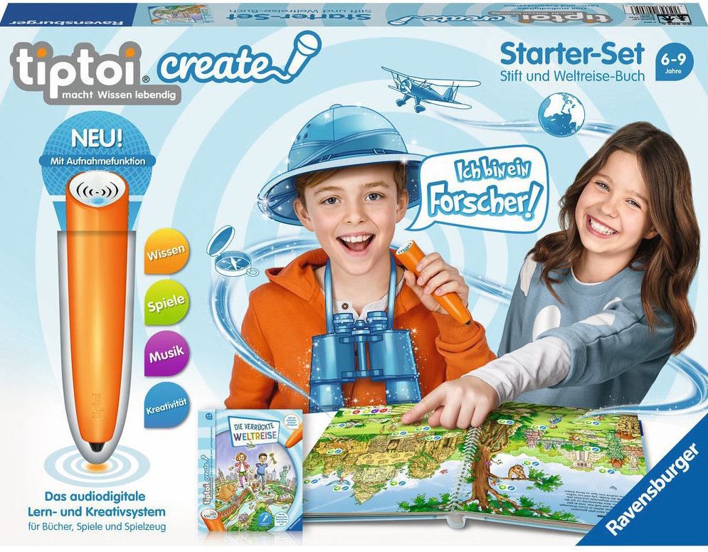 RAVENSBURGER tiptoi CREATE StarterSet Stift und Weltreise Buch für 31,99€ (statt 46€)