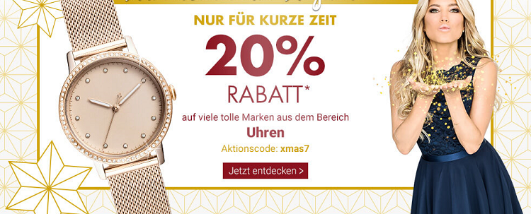 Karstadt Adventskracher mit 20% auf ausgewählte Uhren
