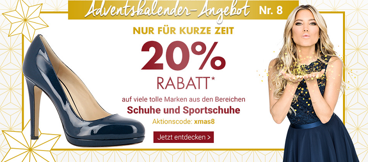 Karstadt Adventskracher mit 20% auf ausgewählte Schuhe