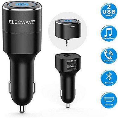 Elecwave USB Autoladegerät mit 2 Ports & Streamingfunktion für 13,94€   Prime