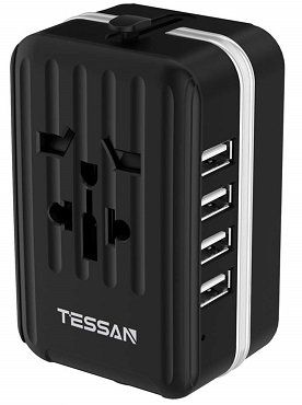 TESSAN BST 639F Universal Reiseadapter für USA/UK/Italien/EU/ Australien mit USB Ports für 9,89€ (statt 18€)