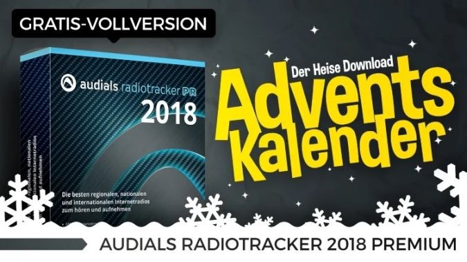 Audials Radiotracker 2018 Premium (Vollversion) gratis   nur heute im Heise Adventskalender