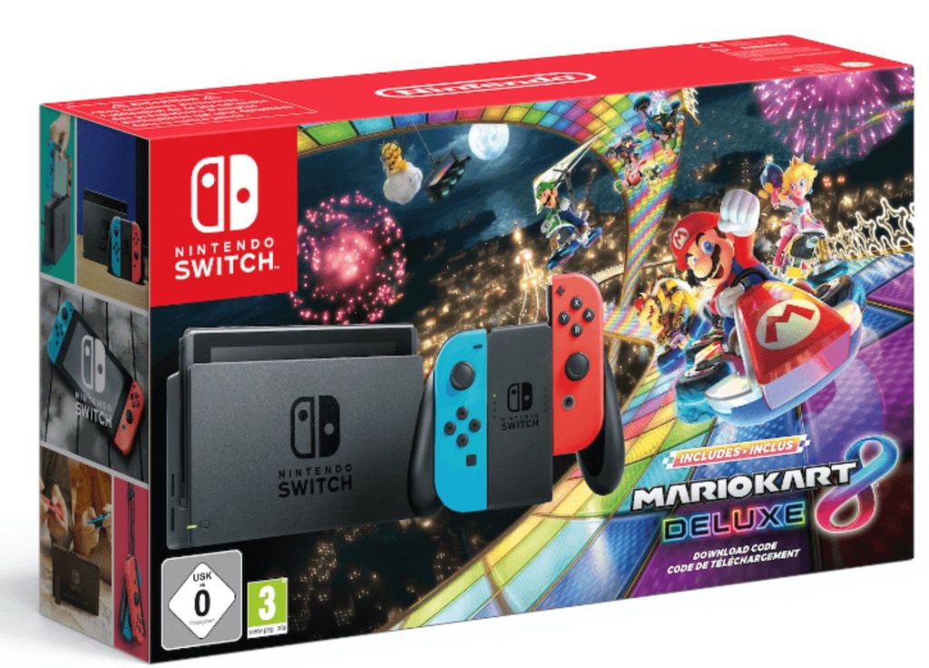 Nur im Markt: Nintendo Switch + Mario Kart 8 Deluxe für 297€ (statt 339€)   Saturncard