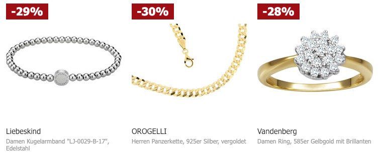 Karstadt: 20% auf ausgewählten Schmuck   z.B. Liebeskind Kugelarmband ab 22,39€