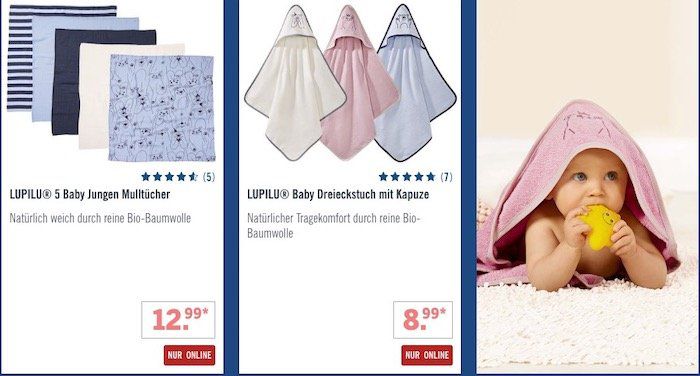 LIDL: Ausgewählte Babyartikel mit 25€ Rabatt ab nur 40€ Bestellwert