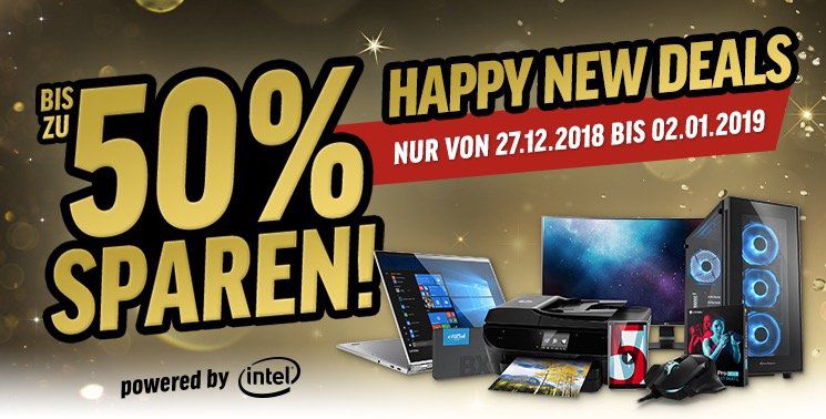 Happy New Deals bei Notebooksbilliger   bis zu 50% Rabatt auf ausgewählte Tablets, Notebooks, Smartphones etc.