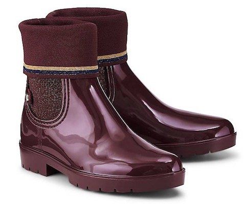 Tommy Hilfiger Damen Gummistiefel in Bordeaux für 47,96€ (statt 72€)