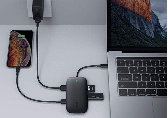 AUKEY USB C 8 in 1 Hub mit 3 USB Anschlüssen für 34,39€ (statt 43€)