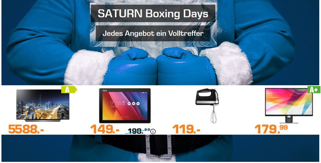 Saturn Boxing Days: günstige Smartphones, Computer, Tablets, Fitness, Drohnen, Haushalt, TVs und vieles mehr ...