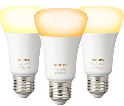 Philips Hue White Ambiance LED Lampe 3er Set E27/9,5 W ab 44,95€ (statt 60€)