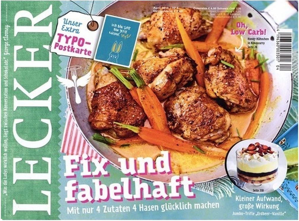 Lecker Koch Magazin im Halbjahresabo für 21€ + 18€ Scheck