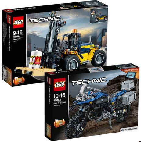 LEGO Technic Bundle: Schwerlast Gabelstapler 42079 + BMW R 1200 GS Adventure für 66,98€ (statt 82€)