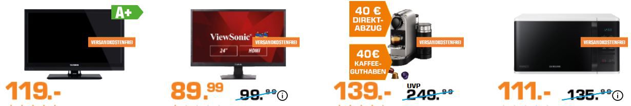 Saturn Adventskalender: heute z.B. 20 Zoll HD ready TV für 119€ (statt 133€)