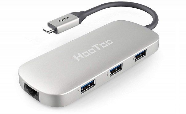 HooToo HT UC007 USB C Hub mit Gigabit Ethernet, HDMI und USB C Ladeanschluss (100W Power Delivery) für 38,99€ (statt 55€)