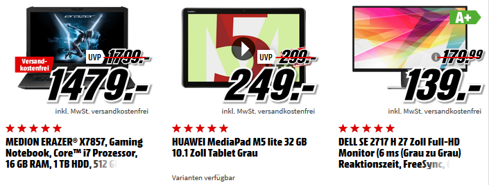 Top! Media Markt Adventskalender letzter Tag: heute u.a. Honor View 10   5,99 Smartphone mit 128 GB für 299€ (statt 359€)
