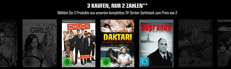 3 kaufen, nur 2 zahlen   TV Serien (Staffeln & Komplettboxen) bei Saturn