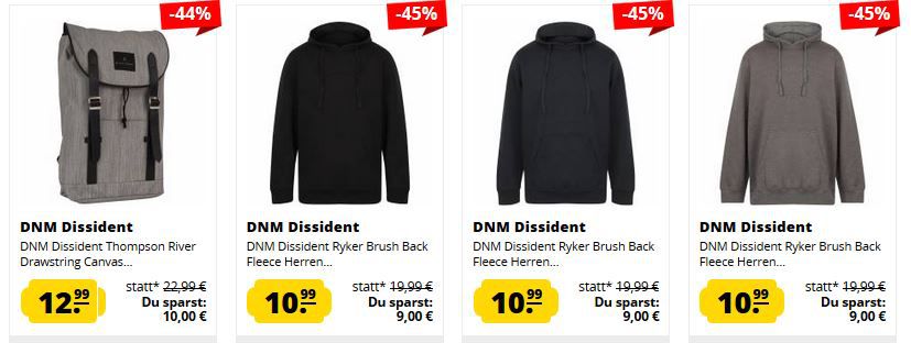 DNM Dissident   Urban Fashion mit bis zu 70% Rabatt   z.B. DNM Dissident Thompson River Canvas Rucksack ab 12,99€