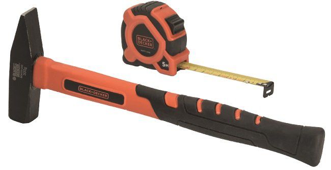 BLACK+DECKER BDHT9 30092 Set mit Hammer und Bandmaß für 8€ (statt 15€)