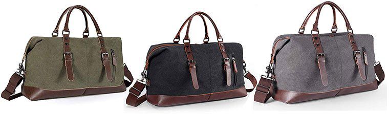 Weekender (52L) aus Baumwollleinen & PU Leder für 23,99€