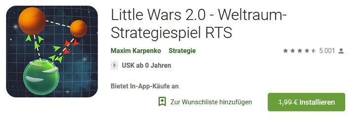 Little Wars 2.0   Weltraum Strategiespiel RTS für Android kostenlos (statt 1,99€)