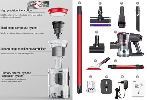 Dibea D008 Pro   2in1 Akkustaubsauger mit 17000pa für 144,84€ (statt 183€)