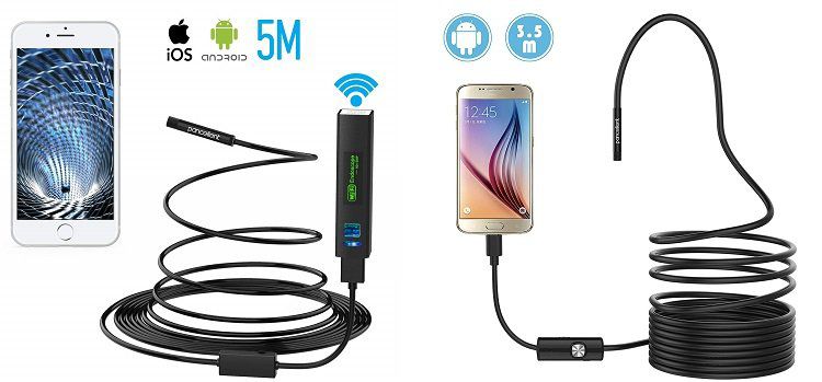 Pancellent 720/1080 USB oder Wifi Android Endoskop ab 14,34€   Prime